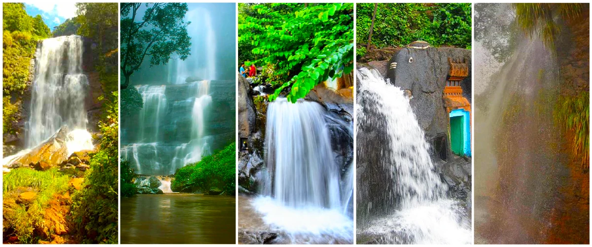 Beautiful view of different waterfalls in between the of greenery of chikmagalur